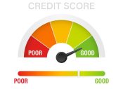 Credit score scale showing good value. 