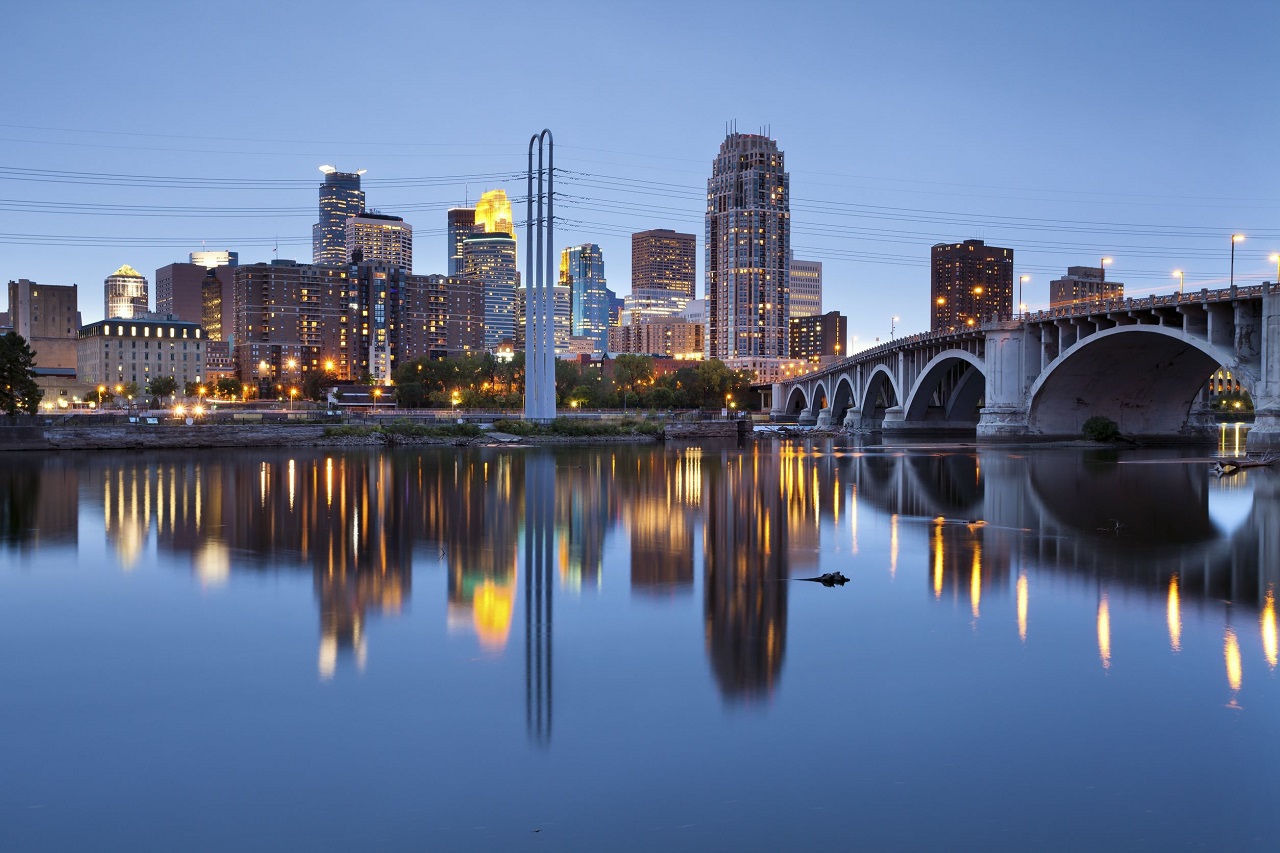 Minneapolis. image of Minneapolis downtown at twilight