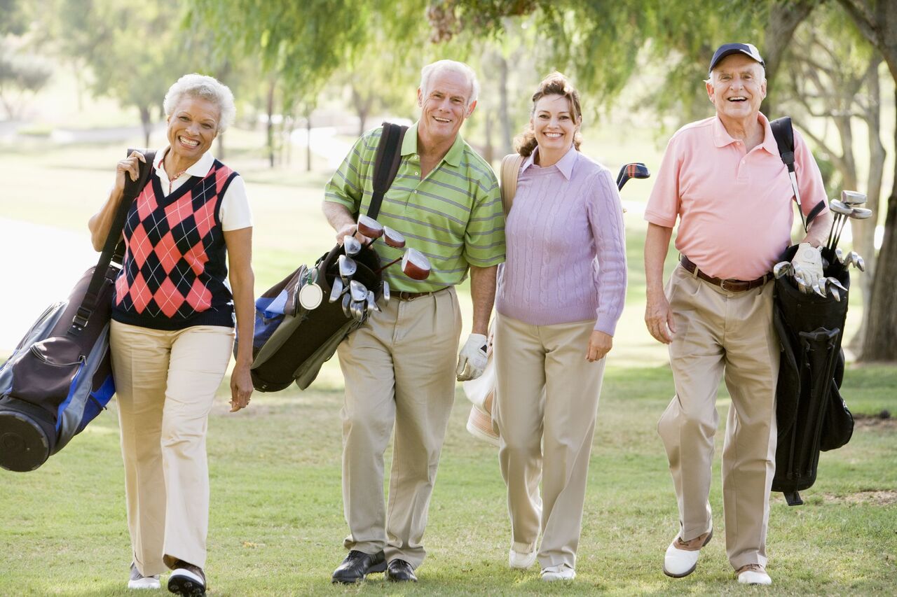 Portrait Of Four Friends Enjoying A Game Golf (senior)_preview