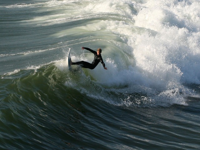 Surfer Surfing at Huntington Beach