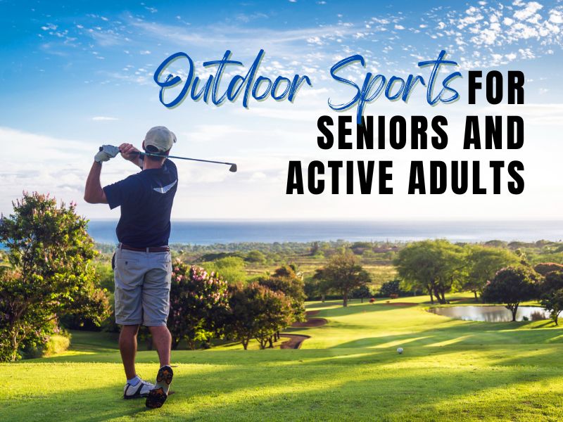 Active adult playing golf