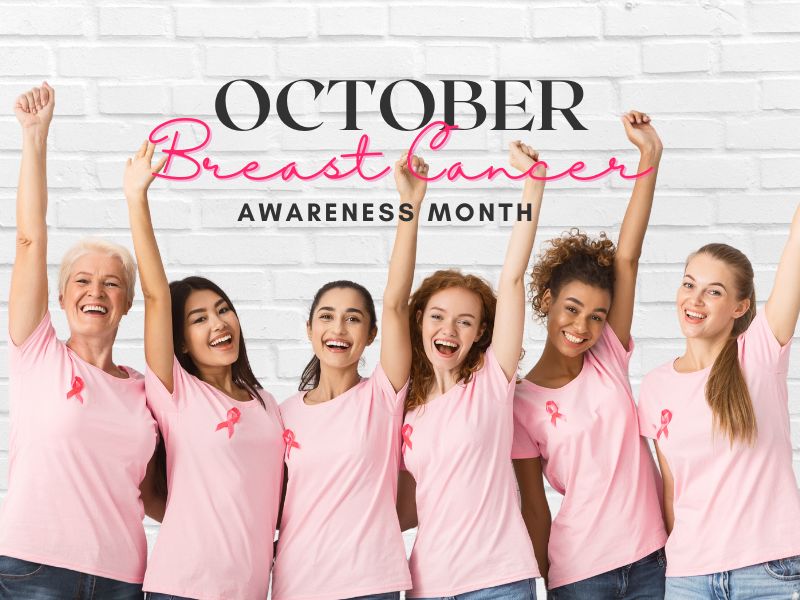 Group of women wearing pink shirt